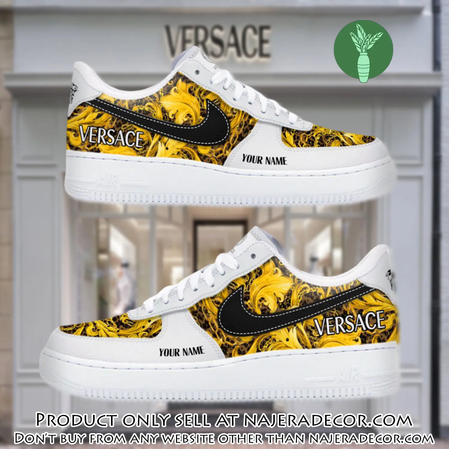 Personalized versace luxury air force 1 sneakers limited af1 shoes oaf1018 njr1536915